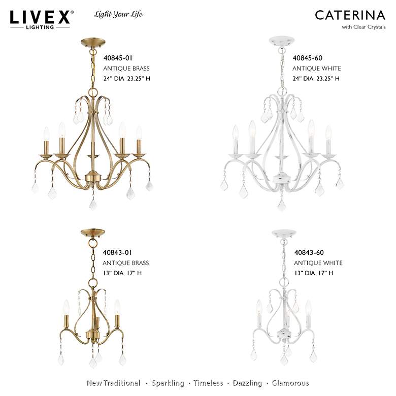 Image 3 Caterina 24" Wide Antique White 5-Light Chandelier more views