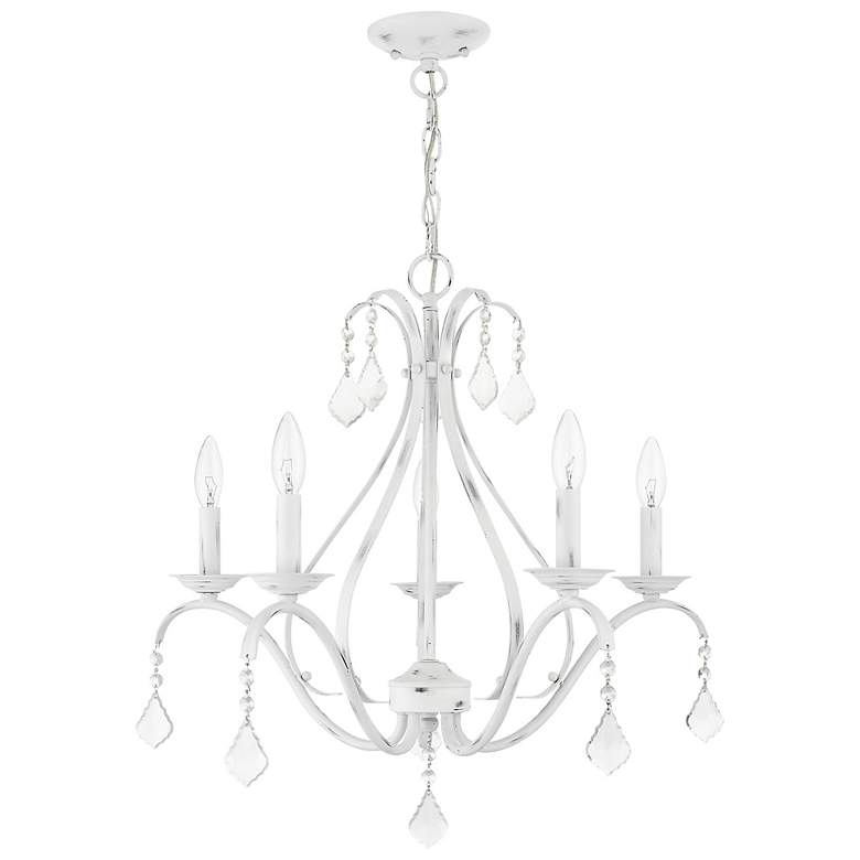 Image 4 Caterina 24" Wide Antique White 5-Light Chandelier more views