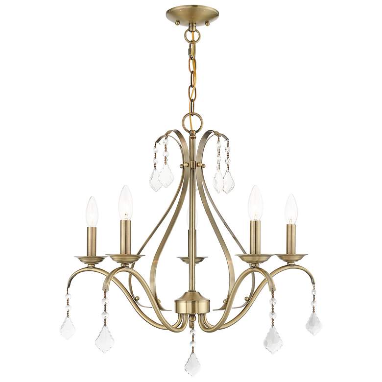 Image 2 Caterina 5 Light Antique Brass Chandelier