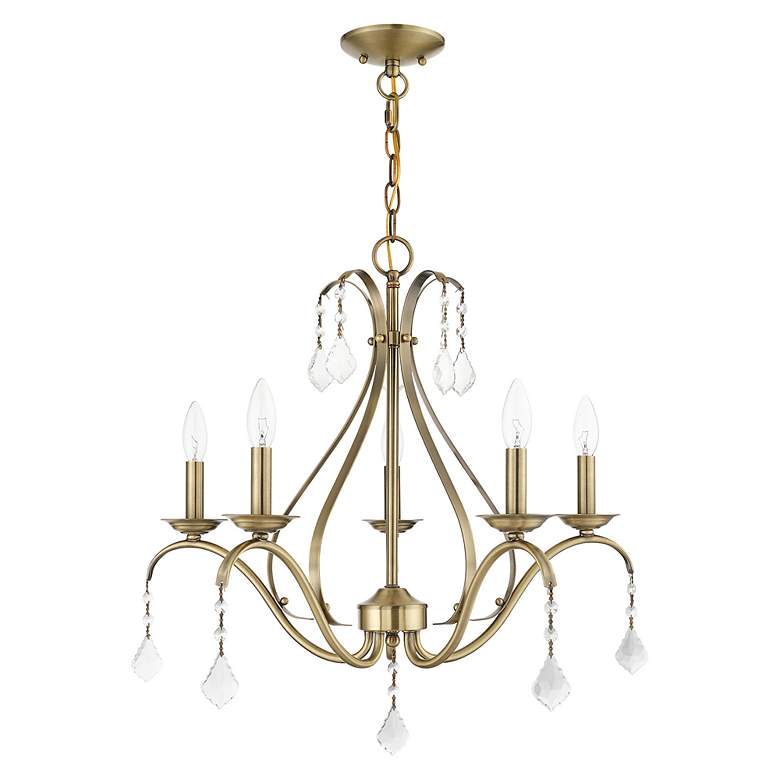 Image 3 Caterina 5 Light Antique Brass Chandelier more views