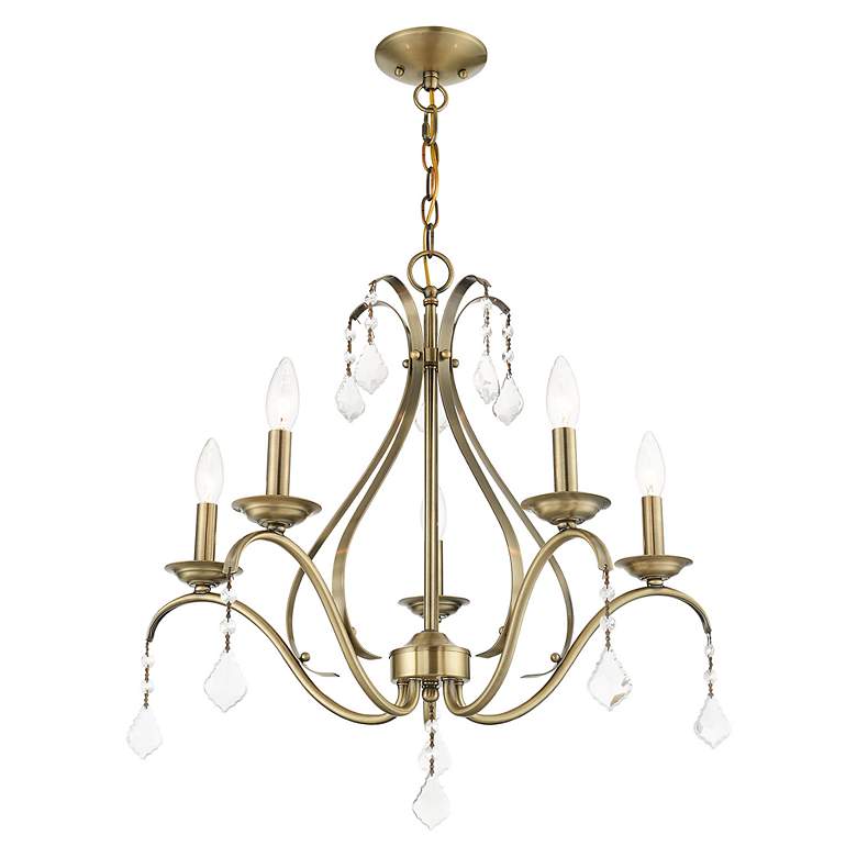 Image 5 Caterina 5 Light Antique Brass Chandelier more views