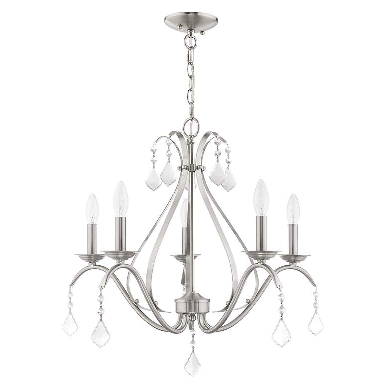 Image 3 Caterina 5 Light Brushed Nickel Chandelier more views