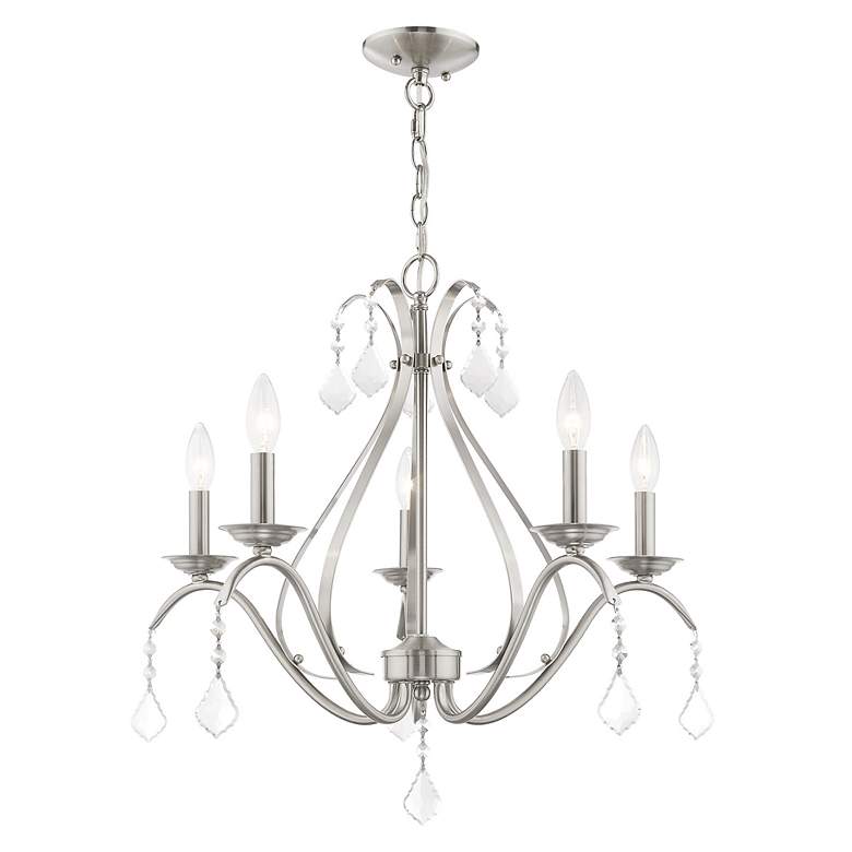 Image 4 Caterina 5 Light Brushed Nickel Chandelier more views