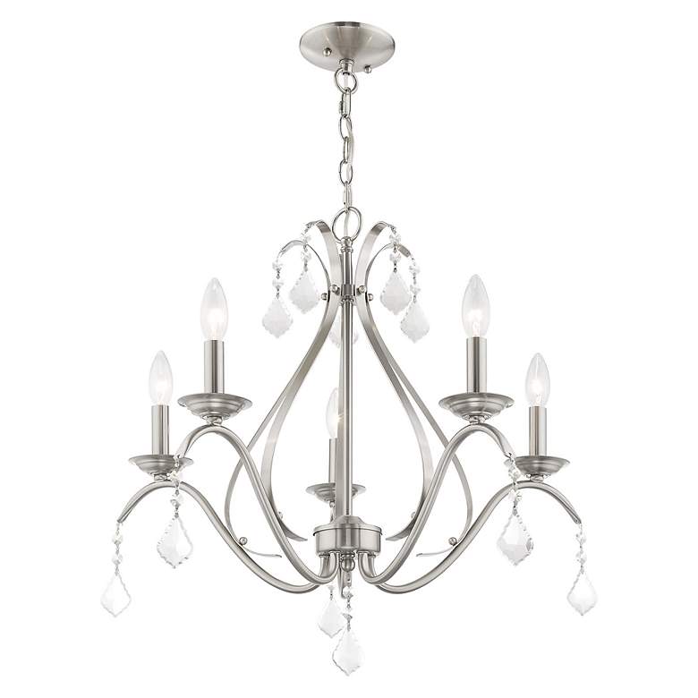 Image 5 Caterina 5 Light Brushed Nickel Chandelier more views