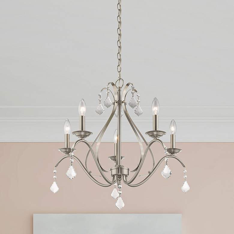 Image 7 Caterina 5 Light Brushed Nickel Chandelier more views