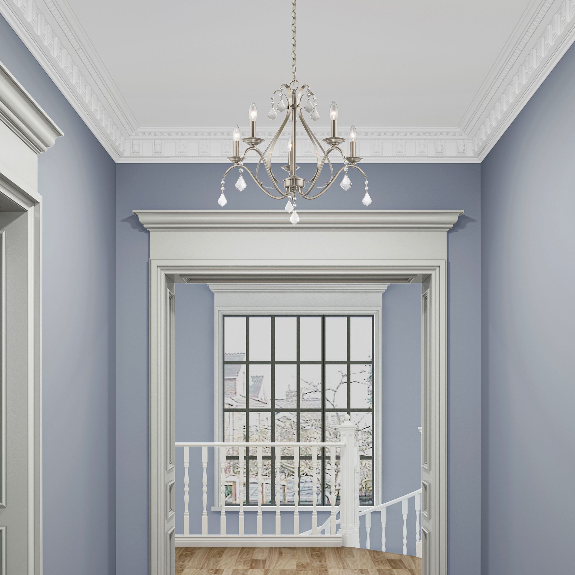 Caterina 5 Light Brushed Nickel Chandelier