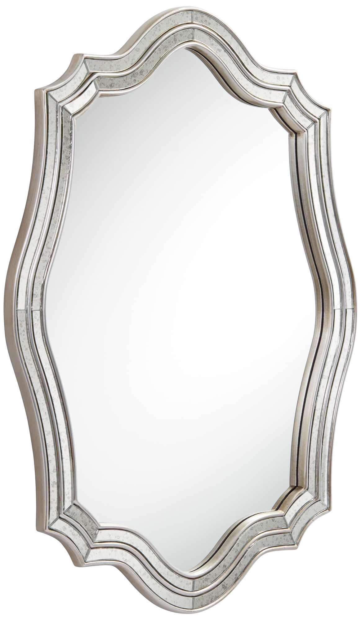 Caterina Silver 29" x 38" Quatrefoil Wall Mirror 37A39 Lamps Plus