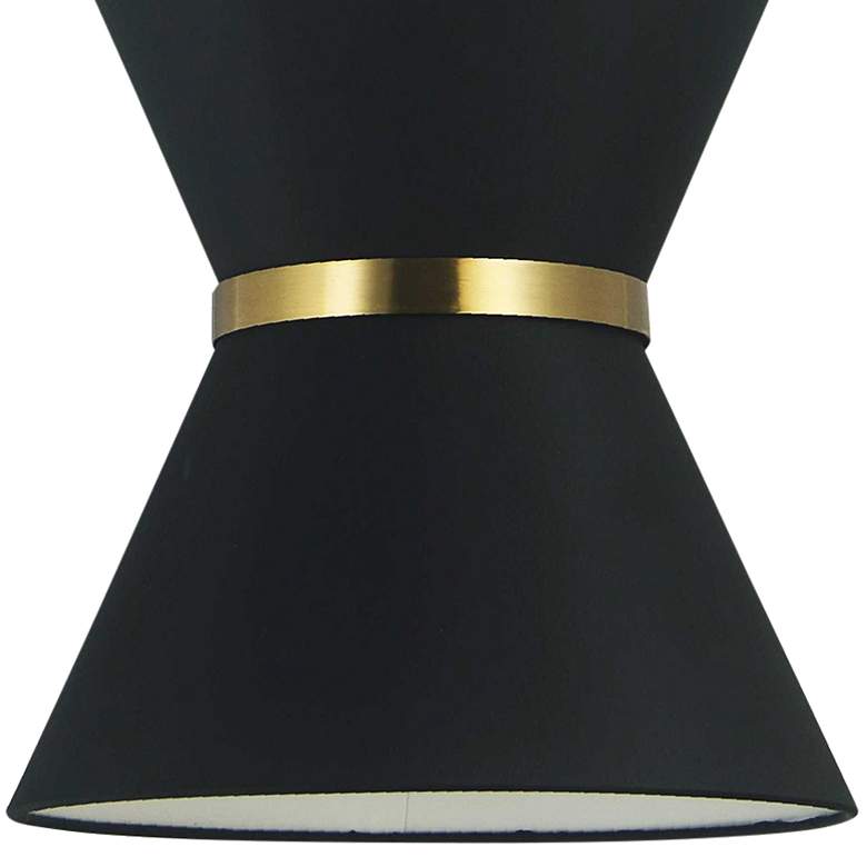 Image 2 Caterine 12" Wide Aged Brass and Black Fabric Pendant Light more views