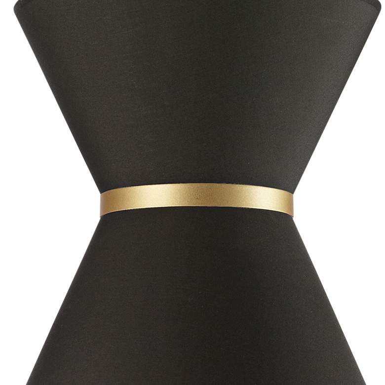 Image 3 Caterine 12" Wide Aged Brass Mini Pendant w/ Black Fabric more views