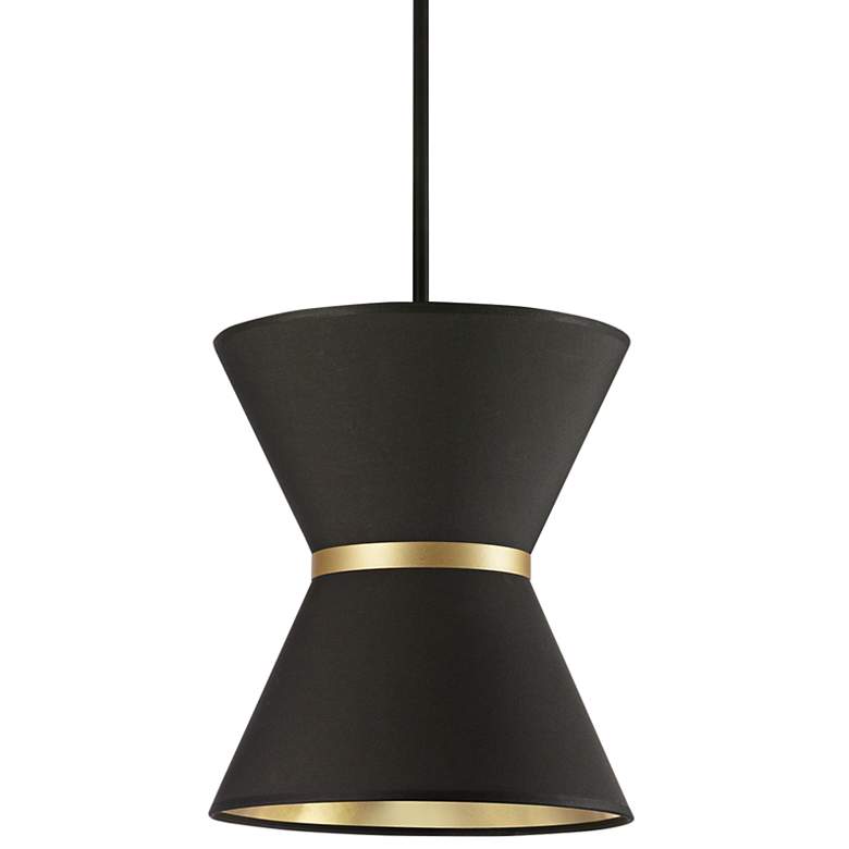 Image 1 Caterine 12" Wide Matte Black Hourglass Mini Pendant