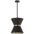 Caterine 12" Wide Matte Black Hourglass Mini Pendant