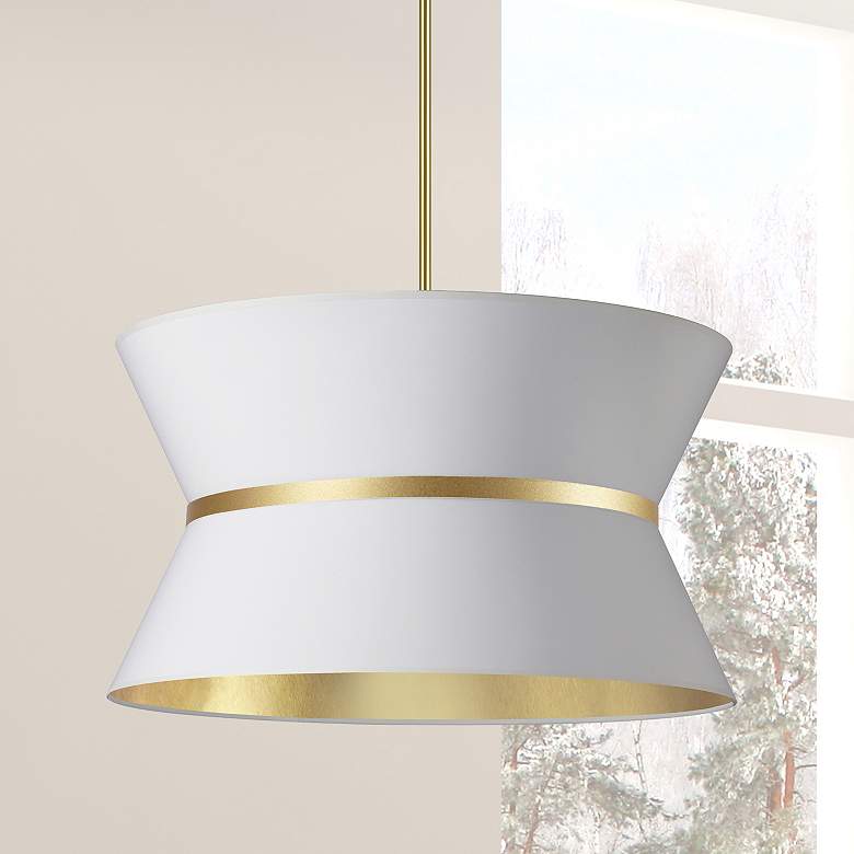 Image 1 Caterine 24" Wide Aged Brass 4-Light Pendant Light