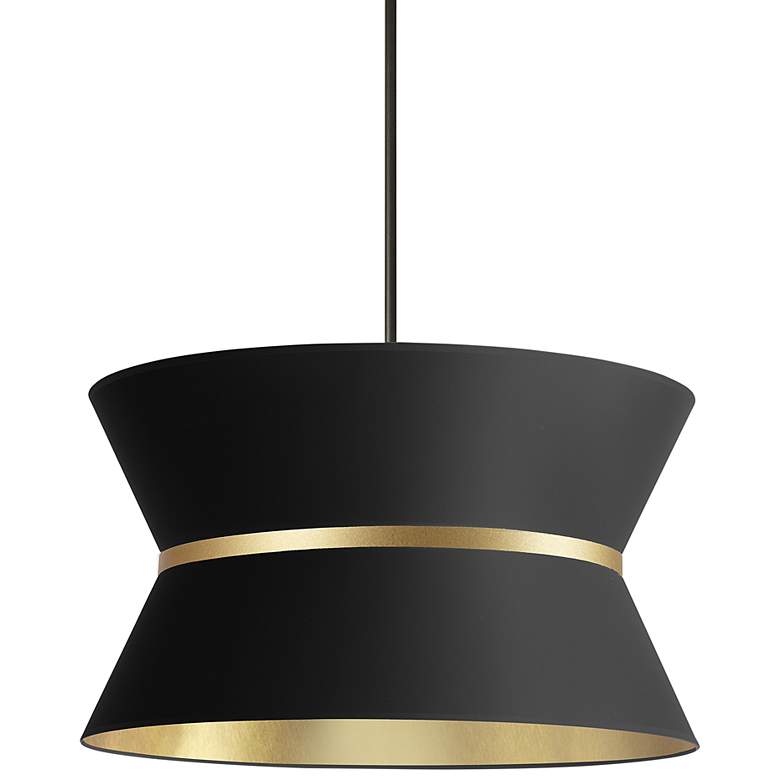 Image 1 Caterine 24" Wide Matte Black 4-Light Drum Pendant