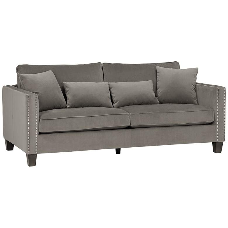 Image 1 Cathedral Portsmouth Gray with Nailhead Trim Sofa
