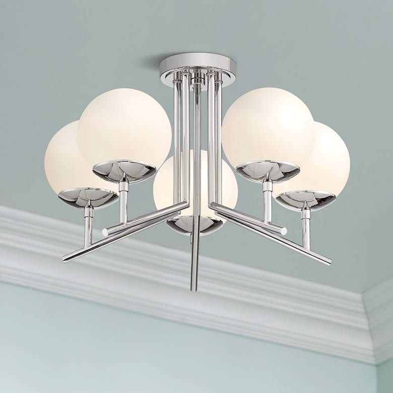 Image 1 Catherine 20 1/2" Wide Polished Nickel 5-Light Ceiling Light