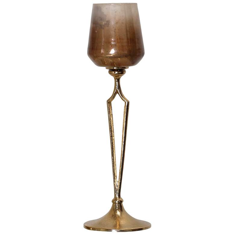 Image 1 Catherine Aluminum & Glass Tea Light Holder 5" x 16" x 5"