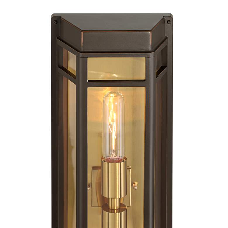 Image 3 Catie 21" High Sand Bronze and Brass 2-Light Outdoor Wall Light more views