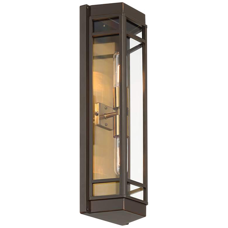 Image 6 Catie 21" High Sand Bronze and Brass 2-Light Outdoor Wall Light more views