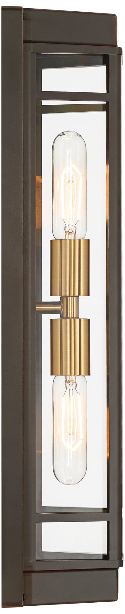 Watch A Video About the Catie Sand Bronze and Brass 2 Light Outdoor Wall Light