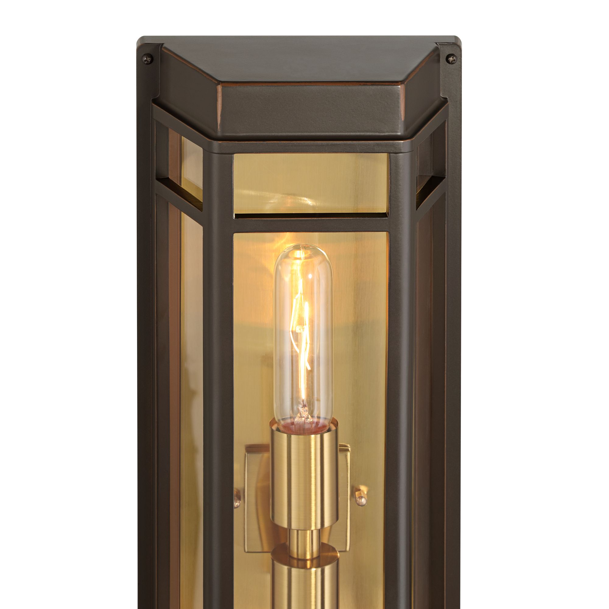 Image 3 Catie 21"H Sand Bronze and Brass 2-Light Outdoor Wall Light Set of 2 more views