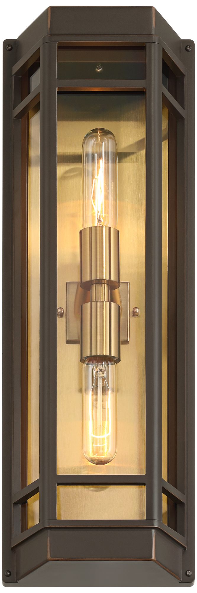 Image 4 Catie 21"H Sand Bronze and Brass 2-Light Outdoor Wall Light Set of 2 more views