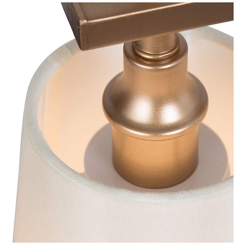 Image 4 Catin 24" Wide Gold 3-Light Linear Chandelier with Fabric Shade more views