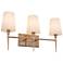 Catin 3-Light 23" Wide Gold Bath Light with Fabric Shade