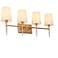 Catin 4-Light 29" Wide Gold Bath Light with Fabric Shade