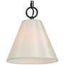 1_Catin 7.9" Wide Balck 1-Light Cone Pendant with Fabric Shade
