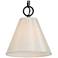 Catin 7.9" Wide Balck 1-Light Cone Pendant with Fabric Shade