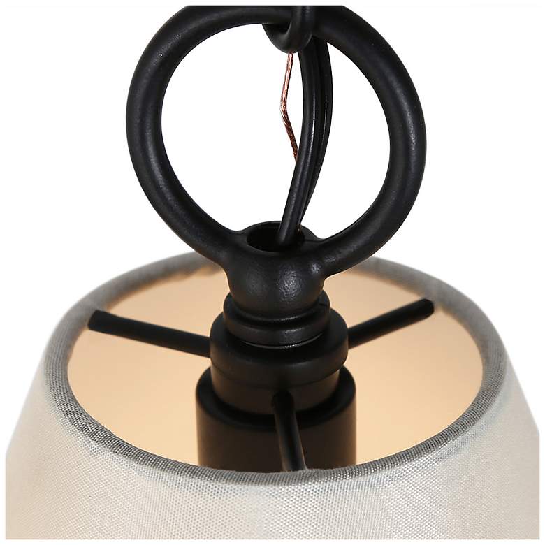 Image 6 Catin 7.9" Wide Balck 1-Light Cone Pendant with Fabric Shade more views
