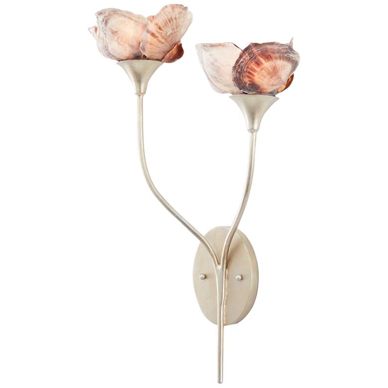 Image 1 Catrice (Left) 24 3/4 inch High Capiz Shells 2-Light Wall Sconce
