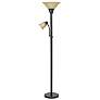 1_Catrina Dark Bronze Torchiere Floor Lamp with Reading Light