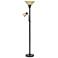 Catrina Dark Bronze Torchiere Floor Lamp with Reading Light