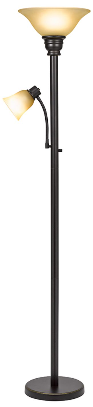 Image 2 Catrina Dark Bronze Torchiere Floor Lamp with Reading Light more views