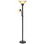 2_Catrina Dark Bronze Torchiere Floor Lamp with Reading Light more views