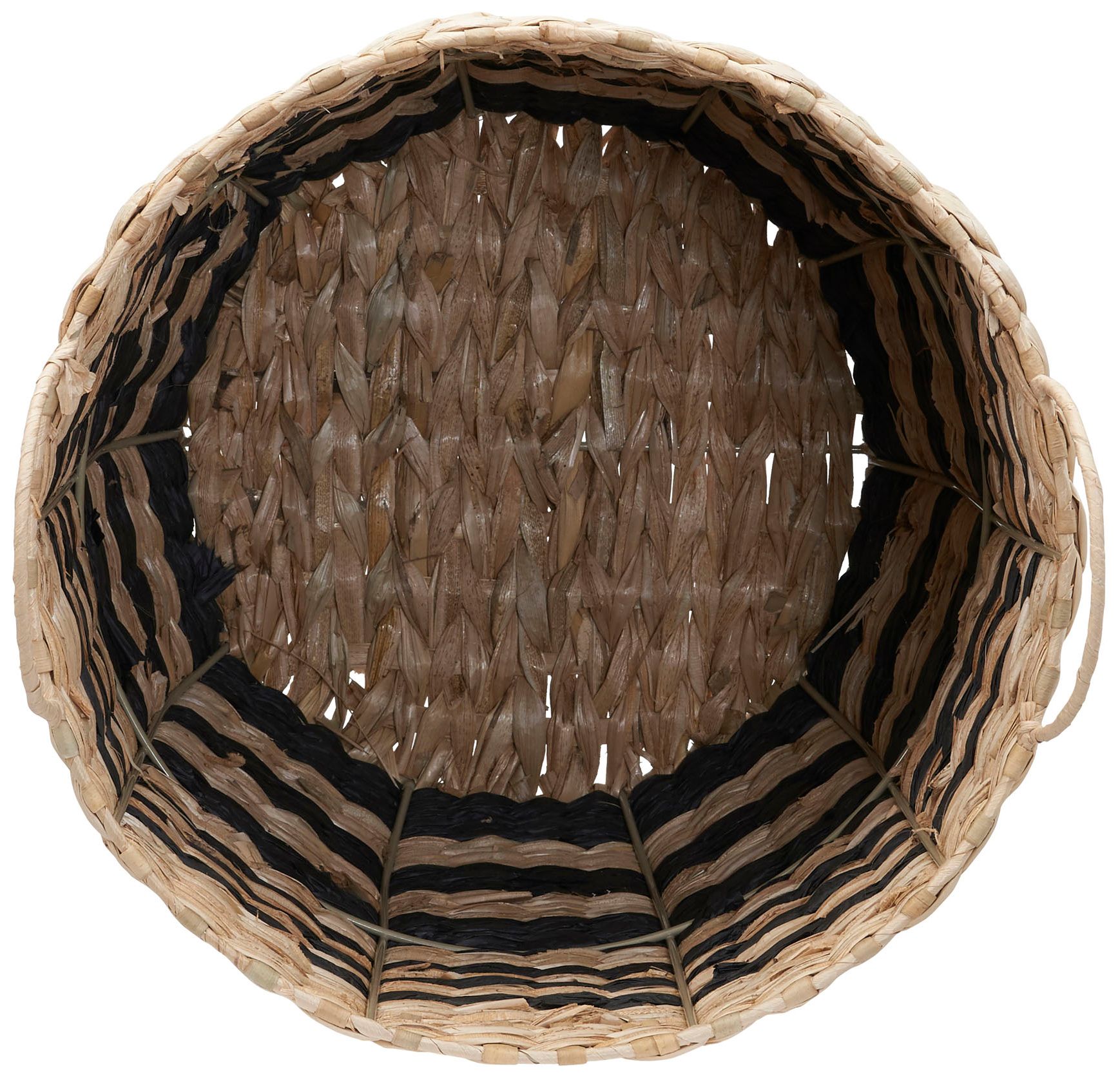Image 7 Cattail and Paper Multi Band Basket, Natural and Black more views