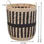 4_Cattail and Paper Pillar Basket, Natural and Black more views