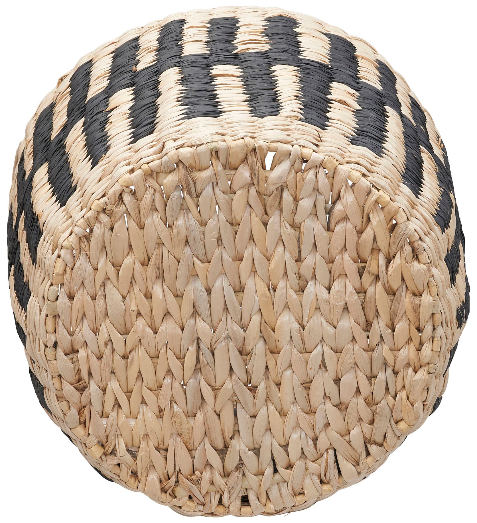 Image 6 Cattail and Paper Pillar Basket, Natural and Black more views