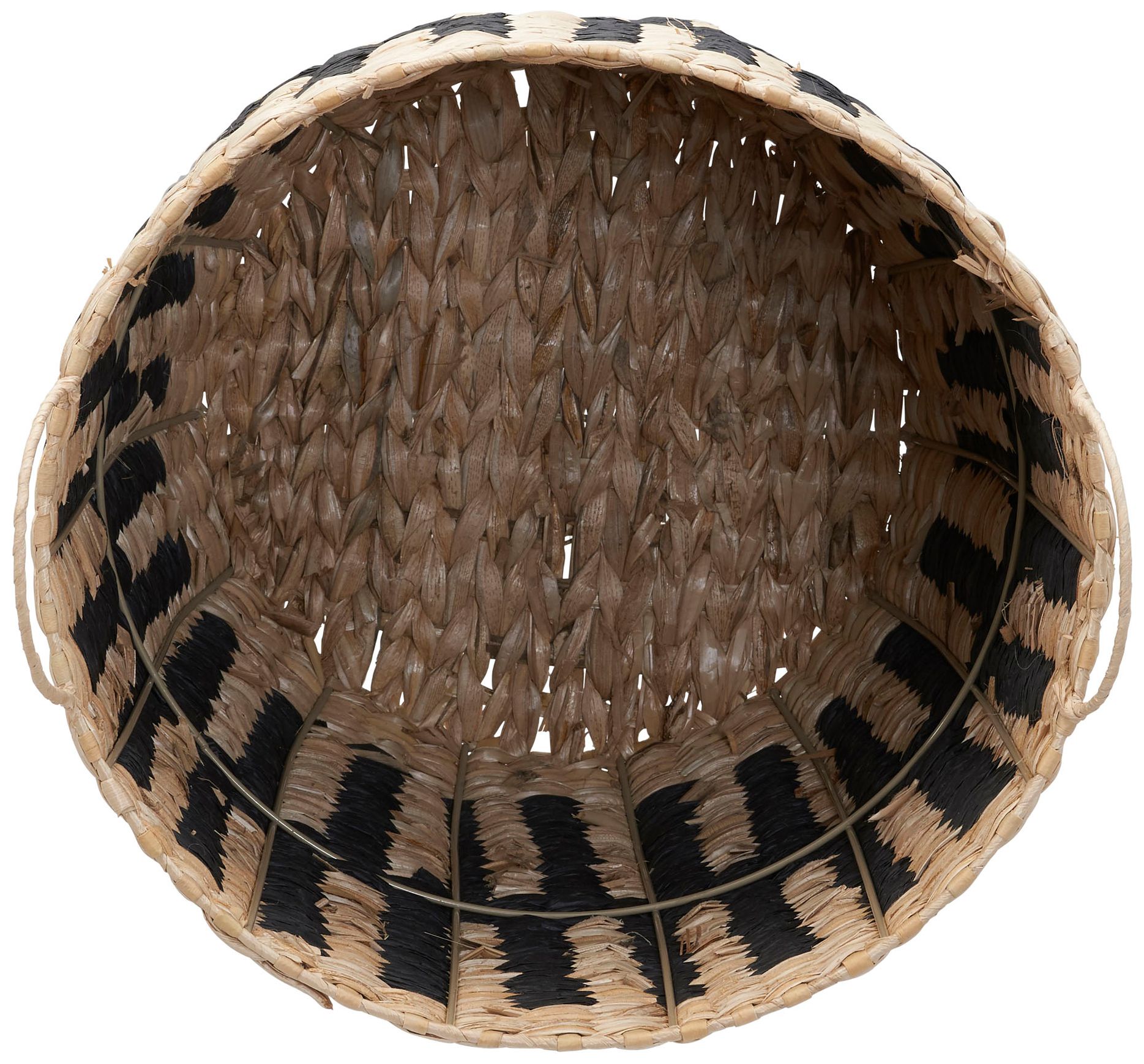 Image 7 Cattail and Paper Pillar Basket, Natural and Black more views