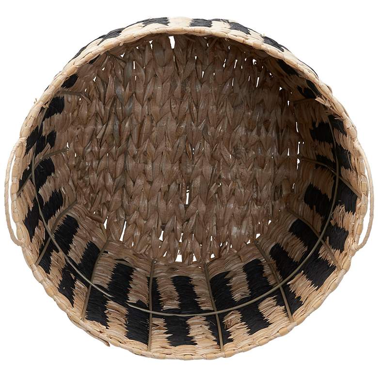 Image 7 Cattail and Paper Pillar Basket, Natural and Black more views