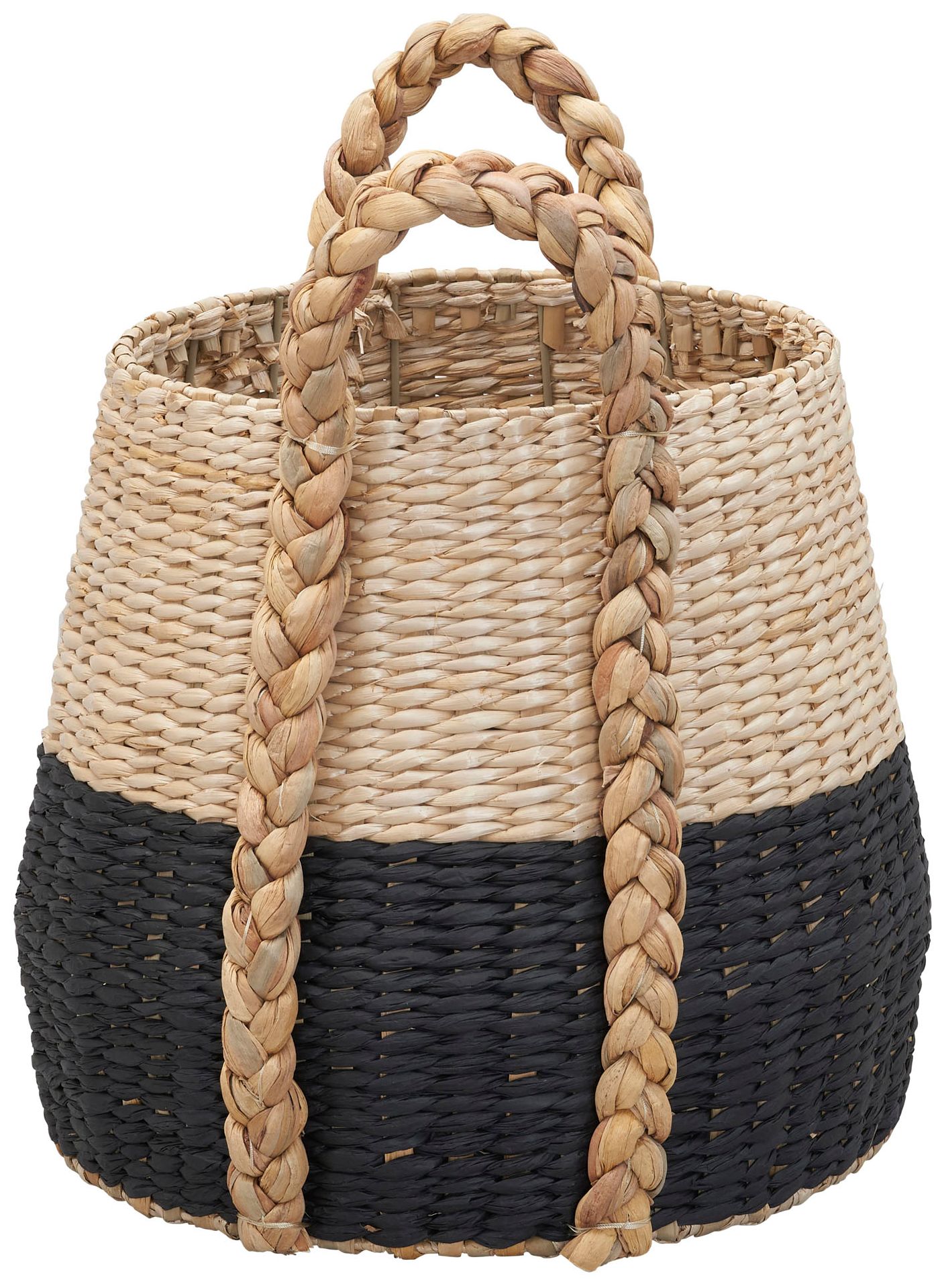 Image 6 Cattail and Paper Terra Basket, Natural and Black more views