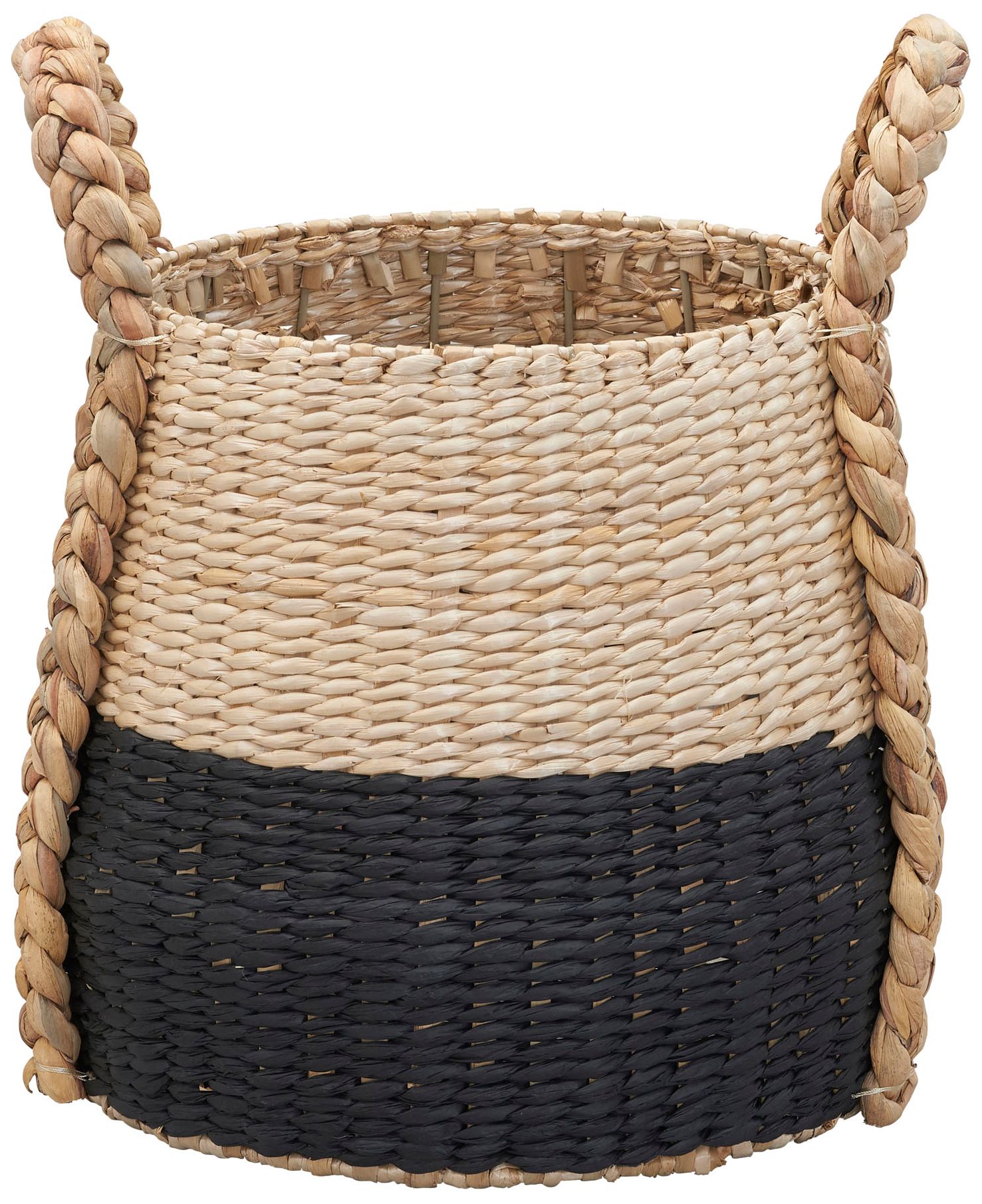 Image 7 Cattail and Paper Terra Basket, Natural and Black more views