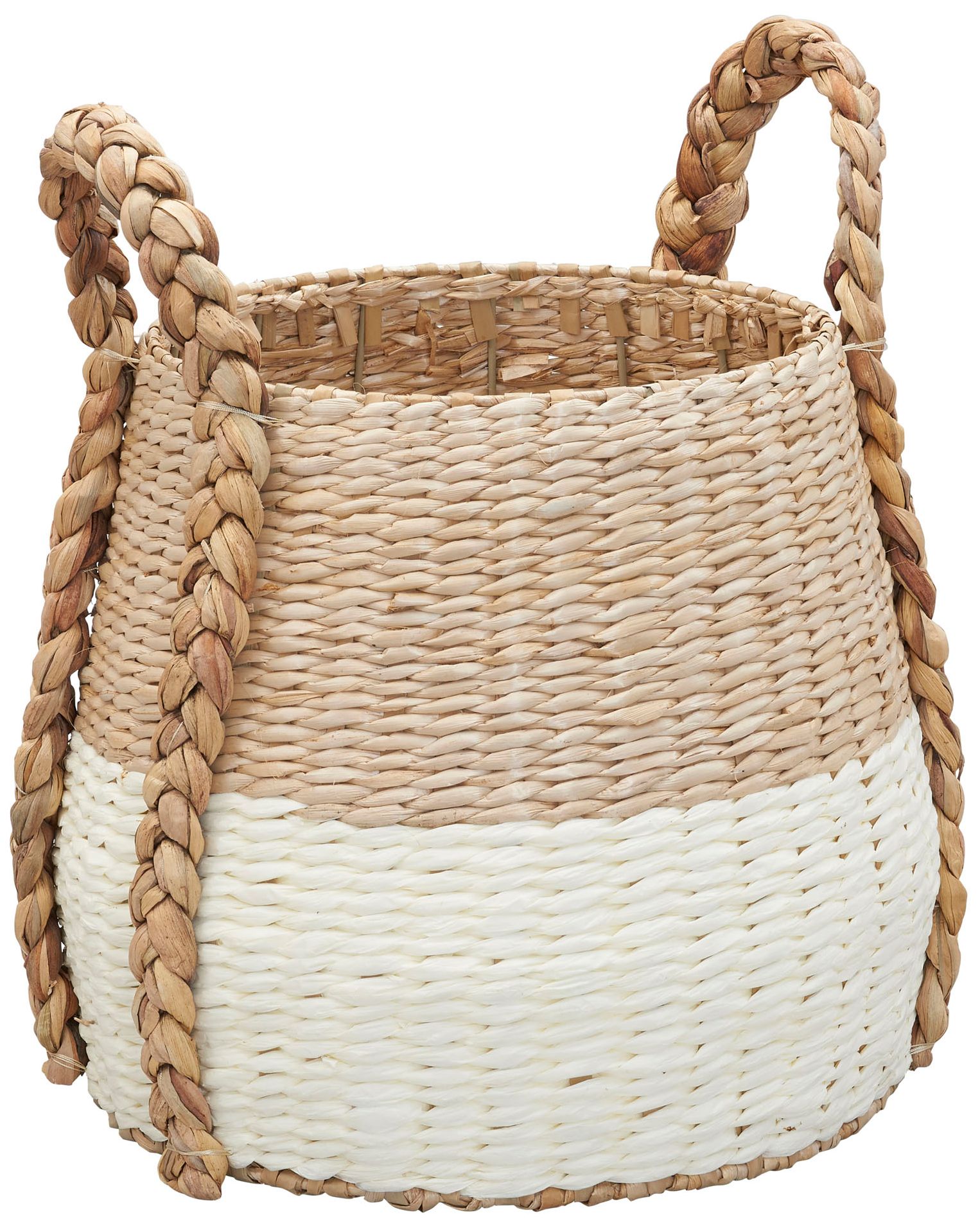 Image 2 Cattail and Paper Terra Basket, Natural and Cream