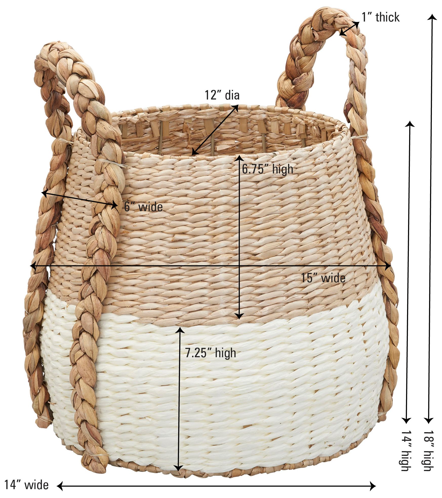 Image 4 Cattail and Paper Terra Basket, Natural and Cream more views