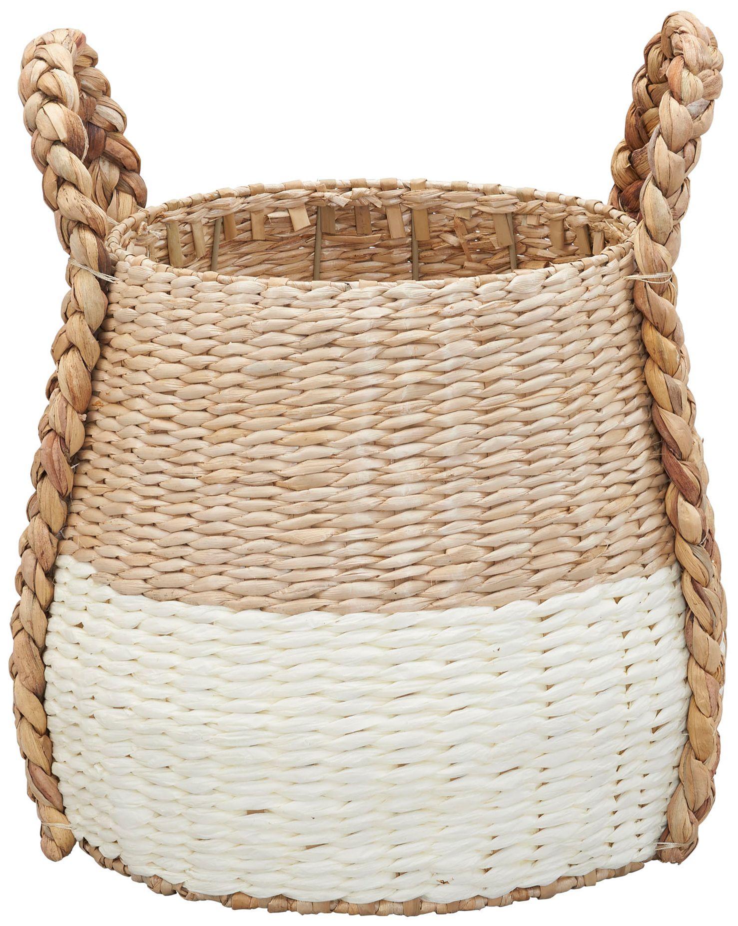 Cattail and Paper Terra Basket, Natural and Cream