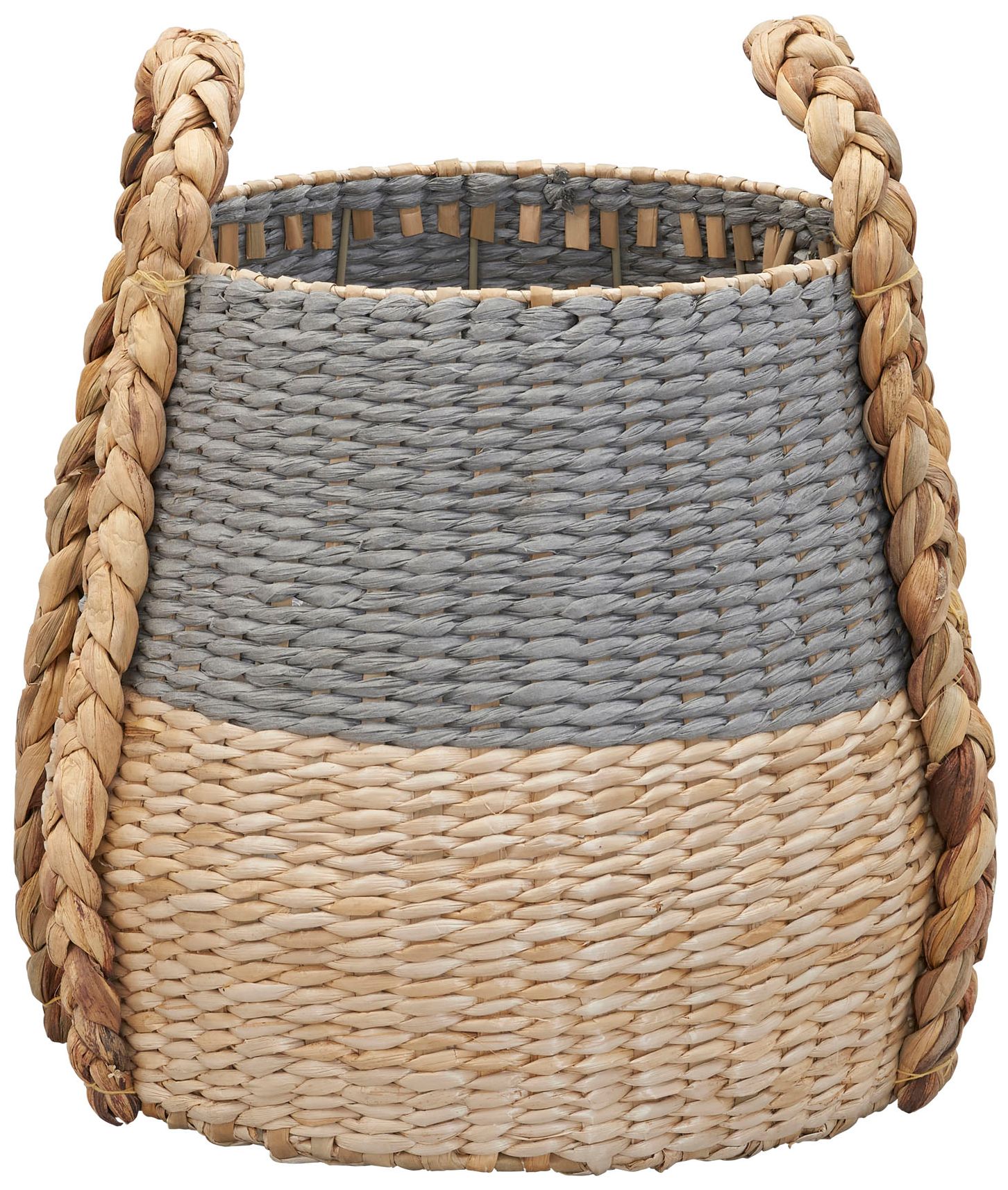 Cattail and Paper Terra Basket, Natural and Gray