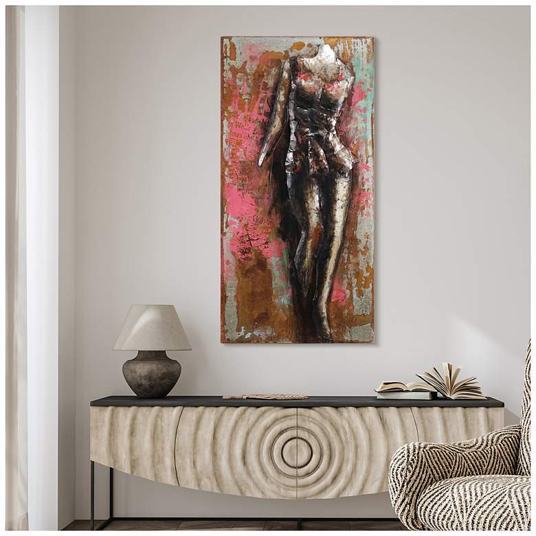 Image 2 Catwalk" Mixed Media Iron Hand Painted Dimensional Wall Art more views