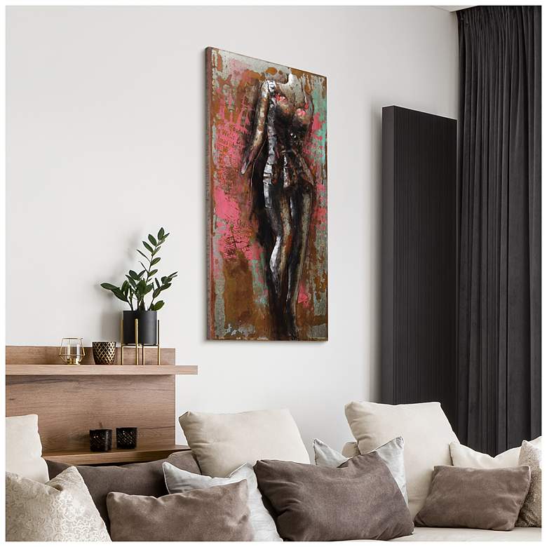 Image 3 Catwalk" Mixed Media Iron Hand Painted Dimensional Wall Art more views