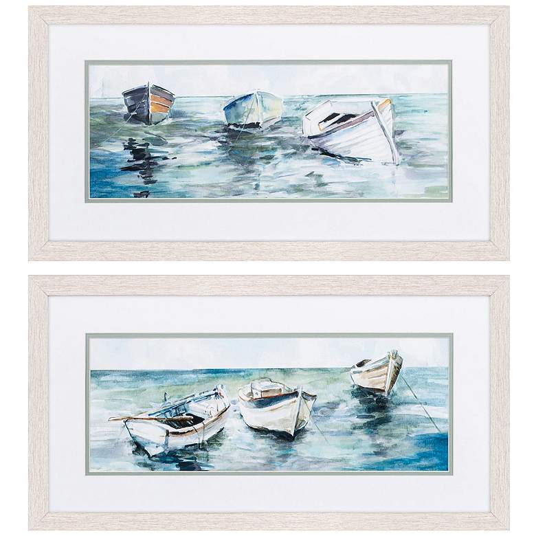 Image 1 Caught at Low Tide 25"W x 13"H Framed Art Set of 2